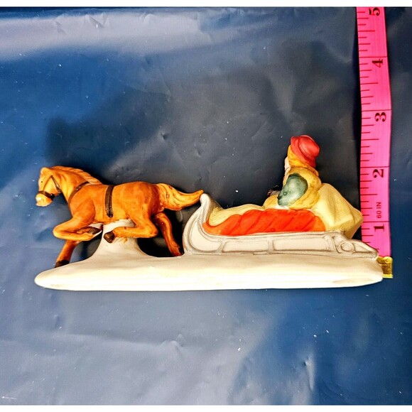 Lemax Dickensvale Christmas Village  Porcelain Horse & Sleigh 1990 In Box EUC! - Picture 11 of 13